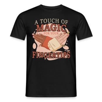 Magic For Your Fingertips Funny Manicurist Nail Ar - Männer T-Shirt - Schwarz - Vorne - AI Model Male 178 light (178cm)