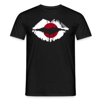 Japan Country Flag Japanese Kiss Lips - Männer T-Shirt - Schwarz - Vorne - AI Model Male 178 light (178cm)