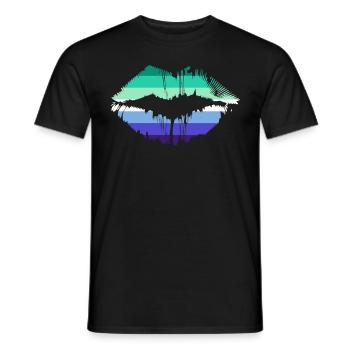 LGBTQ Gay Men Pride Flag Lips - Männer T-Shirt - Schwarz - Vorne - AI Model Male 178 light (178cm)