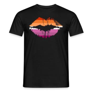 Lesbian Flag Lips LGBTQ Pride - Männer T-Shirt - Schwarz - Vorne - AI Model Male 178 light (178cm)