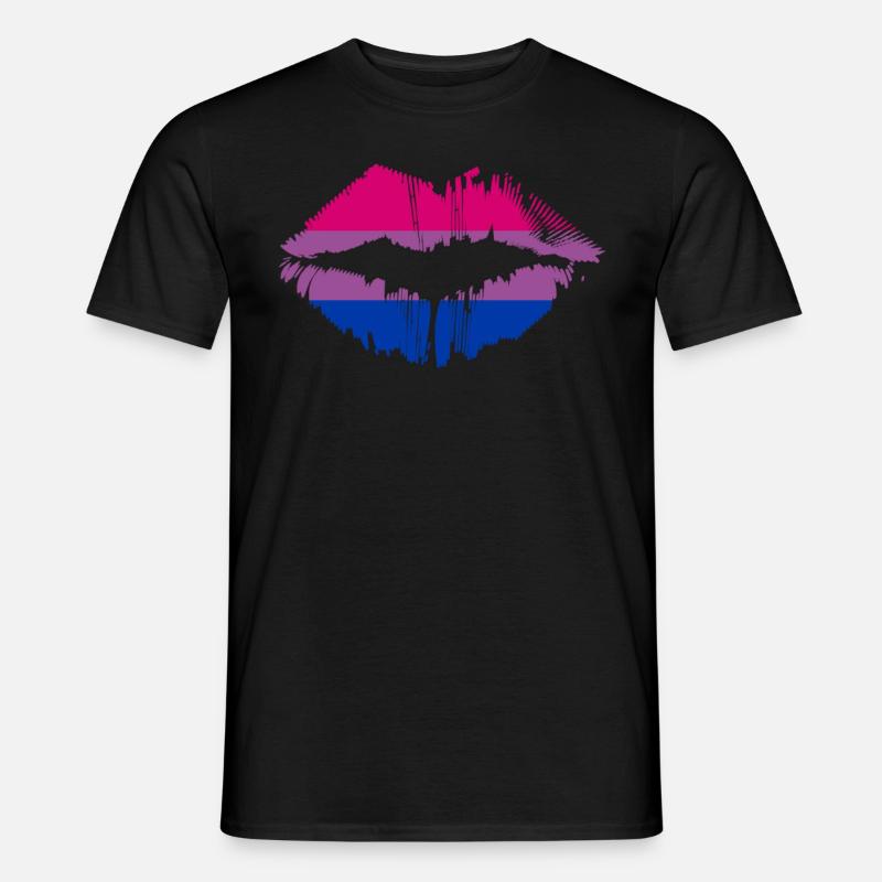 Bisexual Pride Flag LGBTQ Lips - Männer T-Shirt - Schwarz