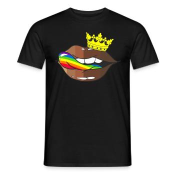 LGBTQ Rainbow Black Pride Crown Melanin Lips - Männer T-Shirt - Schwarz - Vorne - AI Model Male 178 light (178cm)