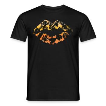 Summer Vacation Tropical Leaves Beach Lips - Männer T-Shirt - Schwarz - Vorne - AI Model Male 178 light (178cm)