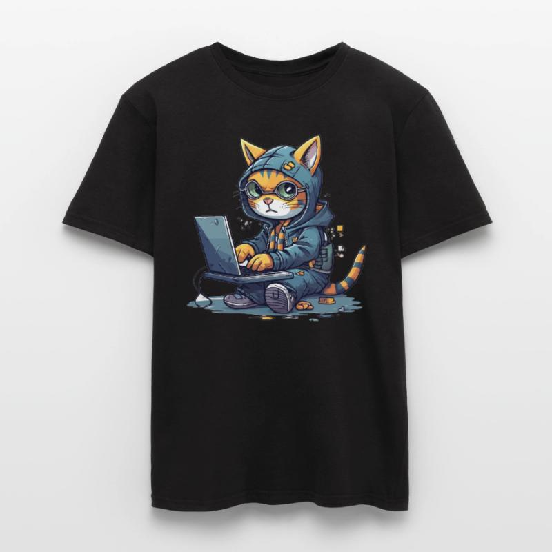 Cat Programmer Computer Software Developer Coder C Männer T-Shirt