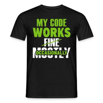 Funny My Code Works Computer Programmer Funny Prog - Männer T-Shirt - Schwarz - Vorne - AI Model Male 178 light (178cm)