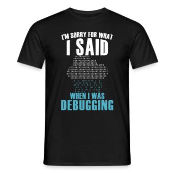 Funny Debugging Coder Programming Computer Scienti - Männer T-Shirt - Schwarz - Vorne - AI Model Male 178 light (178cm)