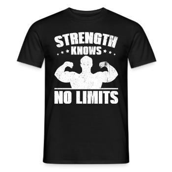 Strength Knows No Limits Empowering Workout Fitnes - Männer T-Shirt - Schwarz - Vorne - AI Model Male 178 light (178cm)