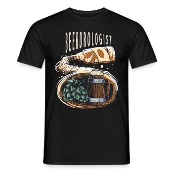 Beerdrologist Funny Craft Beer Homebrew Brewing - Männer T-Shirt - Schwarz - Vorne - AI Model Male 178 light (178cm)