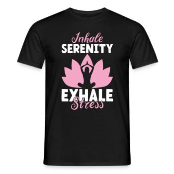 Inhale Serenity, Exhale Stress Meditation Yoga - Männer T-Shirt - Schwarz - Vorne - AI Model Male 178 light (178cm)