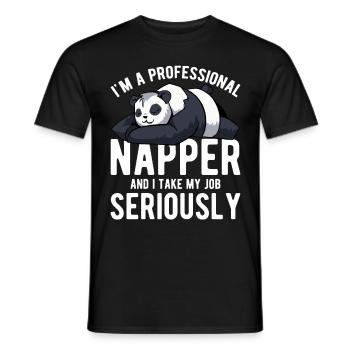 I'm A Professional Napper Funny Sleeping Panda Lov - Männer T-Shirt - Schwarz - Vorne - AI Model Male 178 light (178cm)