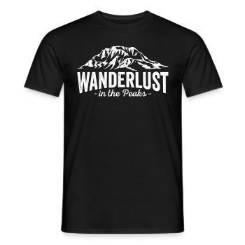 Wanderlust In The Peaks Mountain Adventure Hiking - Männer T-Shirt - Schwarz - Vorne - AI Model Male 178 light (178cm)