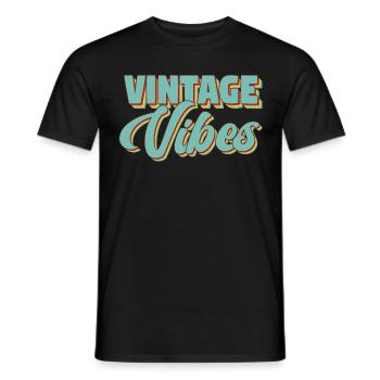 Vintage Vibes Old School Retro Pop - Männer T-Shirt - Schwarz - Vorne - AI Model Male 178 light (178cm)