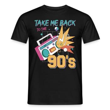 Take Me Back To The 90s Music Lover Cassette - Männer T-Shirt - Schwarz - Vorne - AI Model Male 178 light (178cm)