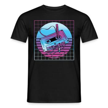Vaporwave Cassette Player Retro Vintage Pop - Männer T-Shirt - Schwarz - Vorne - AI Model Male 178 light (178cm)