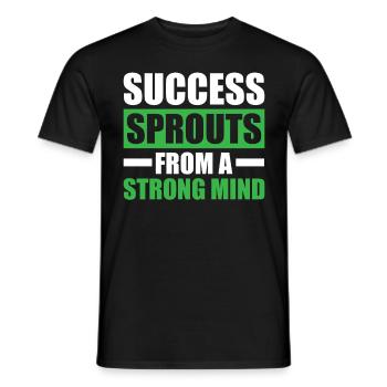 Success from a Strong Mind Inspirational Motivatio - Männer T-Shirt - Schwarz - Vorne - AI Model Male 178 light (178cm)