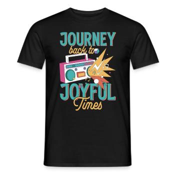 Journey Back to Joyful Times Vintage Retro Music L - Männer T-Shirt - Schwarz - Vorne - AI Model Male 178 light (178cm)
