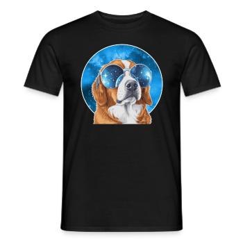Corgi Wearing Cosmic Eyeglasses Galaxy Dog Lovers - Männer T-Shirt - Schwarz - Vorne - AI Model Male 178 light (178cm)