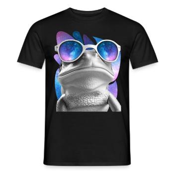 Frog Space Glasses Red Eyed Tree Frog Galaxy Sungl - Männer T-Shirt - Schwarz - Vorne - AI Model Male 178 light (178cm)