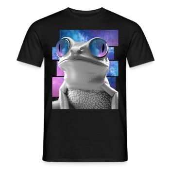 Frog Space Glasses Galaxy Sunglasses Amphibian Pet - Männer T-Shirt - Schwarz - Vorne - AI Model Male 178 light (178cm)