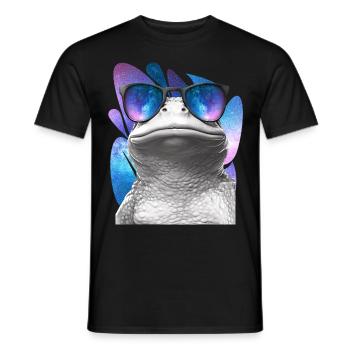 Frog Space Glasses Galaxy Sunglasses Meme - Männer T-Shirt - Schwarz - Vorne - AI Model Male 178 light (178cm)