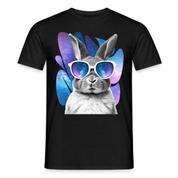 Rabbit Space Glasses Bunny Galaxy Sunglasses Meme - Männer T-Shirt - Schwarz - Vorne - AI Model Male 178 light (178cm)