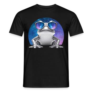 Vaporwave Frog Space Glasses Galaxy Sunglasses Toa - Männer T-Shirt - Schwarz - Vorne - AI Model Male 178 light (178cm)