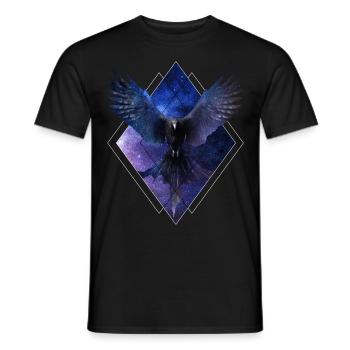 Celestial Raven Space Crow Galaxy Aesthetic Bird - Männer T-Shirt - Schwarz - Vorne - AI Model Male 178 light (178cm)