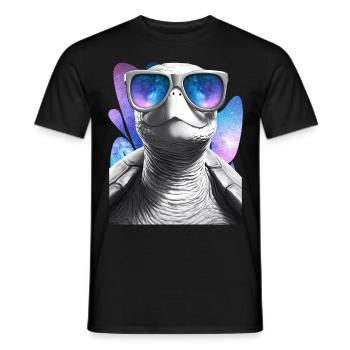 Turtle Space Glasses Vaporwave Galaxy Sunglasses - Männer T-Shirt - Schwarz - Vorne - AI Model Male 178 light (178cm)