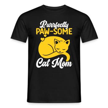 Purrfectly Paw-some Cat Mom Cute Kitty Cat Lover - Männer T-Shirt - Schwarz - Vorne - AI Model Male 178 light (178cm)