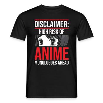 Disclaimer High Risk Of Anime Cool Japanese Otaku - Männer T-Shirt - Schwarz - Vorne - AI Model Male 178 light (178cm)