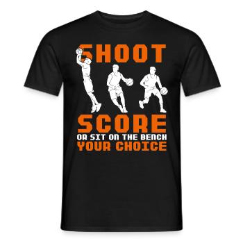 Shoot Score Your Choice Basketball Coach Funny Gam - Männer T-Shirt - Schwarz - Vorne - AI Model Male 178 light (178cm)