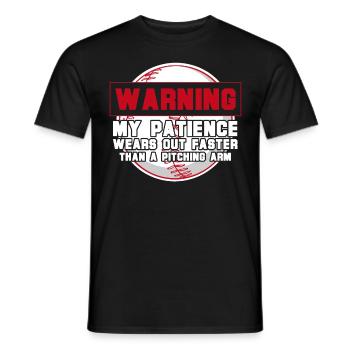 Sports Warning Design Funny Baseball Coaching Game - Männer T-Shirt - Schwarz - Vorne - AI Model Male 178 light (178cm)