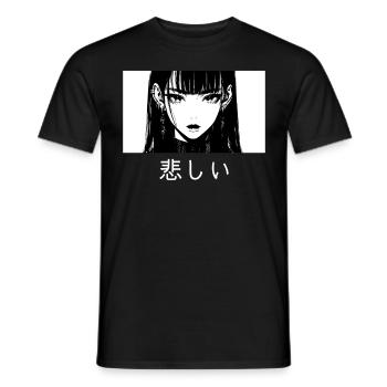 Emo Girl Soft Grunge Goth Aesthetic Dark Anime Man - Männer T-Shirt - Schwarz - Vorne - AI Model Male 178 light (178cm)