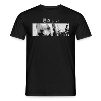 Sad Girl Goth Harajuku Grunge Aesthetic Anime Dark - Männer T-Shirt - Schwarz - Vorne - AI Model Male 178 light (178cm)