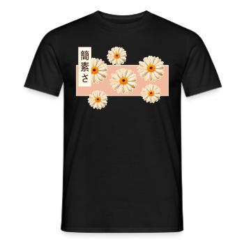 Vintage Botanical Daisy Flowers Cottagecore Aesthe - Männer T-Shirt - Schwarz - Vorne - AI Model Male 178 light (178cm)