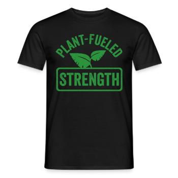 Plant Fueled Strength Vegan Activism Vegetarian - Männer T-Shirt - Schwarz - Vorne - AI Model Male 178 light (178cm)