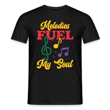 Melodies Fuel My Soul Musician Musical Notes - Männer T-Shirt - Schwarz - Vorne - AI Model Male 178 light (178cm)