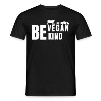 Be Vegan Be Kind Animal Love Veganism - Männer T-Shirt - Schwarz - Vorne - AI Model Male 178 light (178cm)