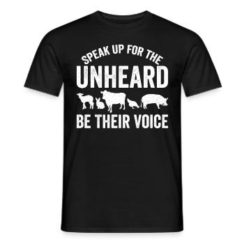 Speak Up for the Unheard Be Their Voice Vegan Love - Männer T-Shirt - Schwarz - Vorne - AI Model Male 178 light (178cm)