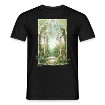 Tarot Card Botanical Garden Cottagecore Aesthetic - Männer T-Shirt - Schwarz - Vorne - AI Model Male 178 light (178cm)
