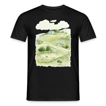 Countryside Cottagecore Aesthetic Dreamy Pasture N - Männer T-Shirt - Schwarz - Vorne - AI Model Male 178 light (178cm)