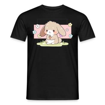 Kawaii Bunny Pastel Sweet Chibi Bunny Cute Aesthet - Männer T-Shirt - Schwarz - Vorne - AI Model Male 178 light (178cm)