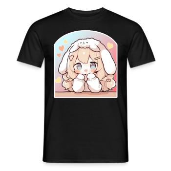 Kawaii Bunny Chibi Girl Sweet Decora Pastel Cute A - Männer T-Shirt - Schwarz - Vorne - AI Model Male 178 light (178cm)