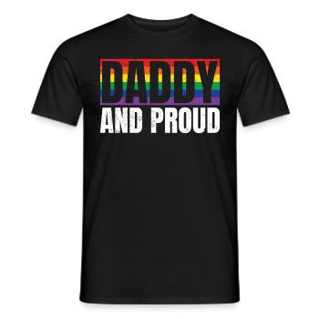Daddy and Proud Gay Pride Dad Rainbow - Männer T-Shirt - Schwarz - Vorne - AI Model Male 178 light (178cm)