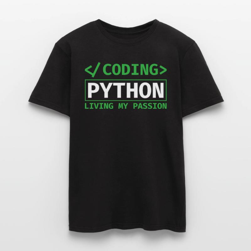 Coding Python, Living My Passion Coding Python Männer T-Shirt