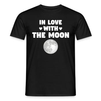 In Love with the Moon Astronomy Moon Lover Space - Männer T-Shirt - Schwarz - Vorne - AI Model Male 178 light (178cm)