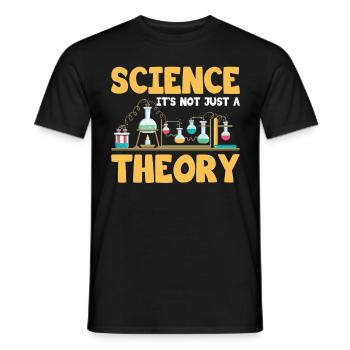 Science It's Not Just a Theory Geeky Scientist - Männer T-Shirt - Schwarz - Vorne - AI Model Male 178 light (178cm)