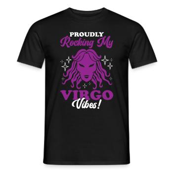 Proudly Rocking My Virgo Vibes! Funny Astrology - Männer T-Shirt - Schwarz - Vorne - AI Model Male 178 light (178cm)