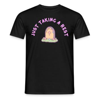 Just Taking A Rest Funny Cute Pastel Grave Sweet H - Männer T-Shirt - Schwarz - Vorne - AI Model Male 178 light (178cm)
