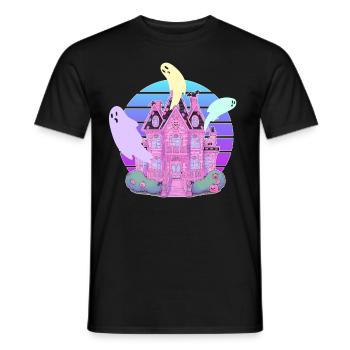 Pastel Haunted House Ghost Vaporwave Sweet Goth Ha - Männer T-Shirt - Schwarz - Vorne - AI Model Male 178 light (178cm)